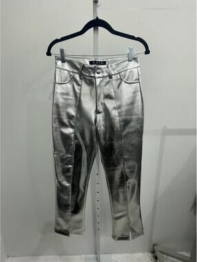 Metallic Silver Pants